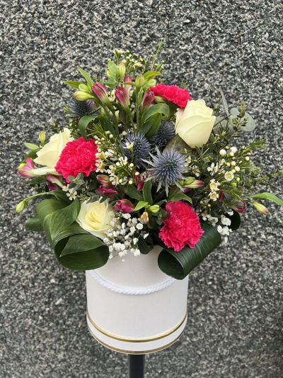 Luxury Hat Box - Luxury arrangement created in a tall hat box.